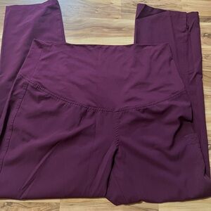 Med Couture Women's Burgundy Stretch Yoga Pants